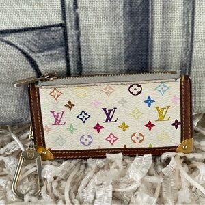 LOUIS VUITTON Monogram Multicolor Key Pouch MURAKAMI⭐️DATE CODE CA0023⭐️